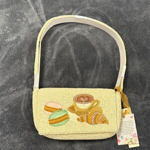 Coffe and macaroons Beaded Bag